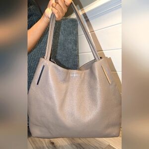 Vince Camuto Grey Pebble Leather Tote